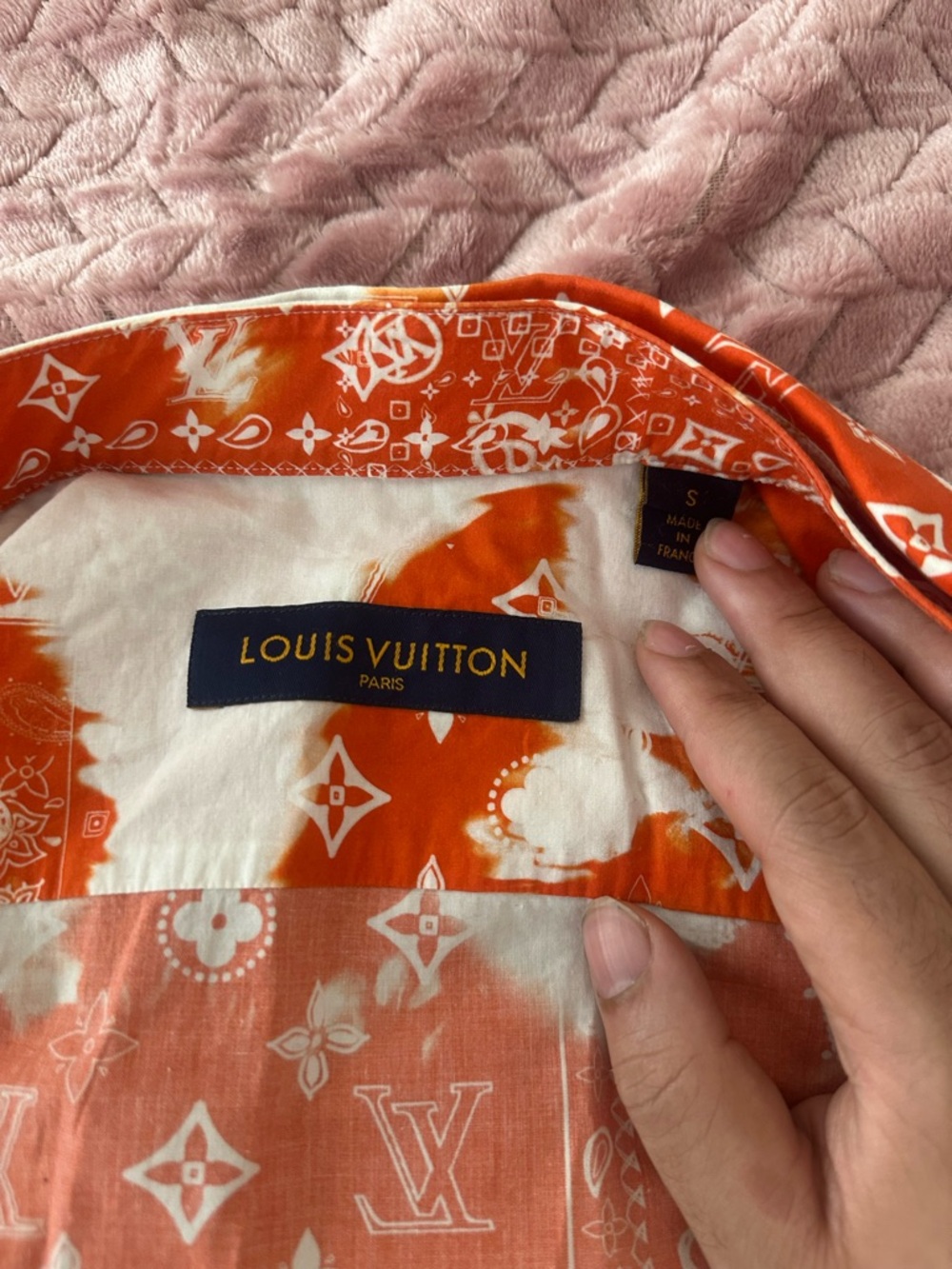 Louis Vuitton Orange and White Tie-Dye Button Down Shirt - Picture 4 of 14